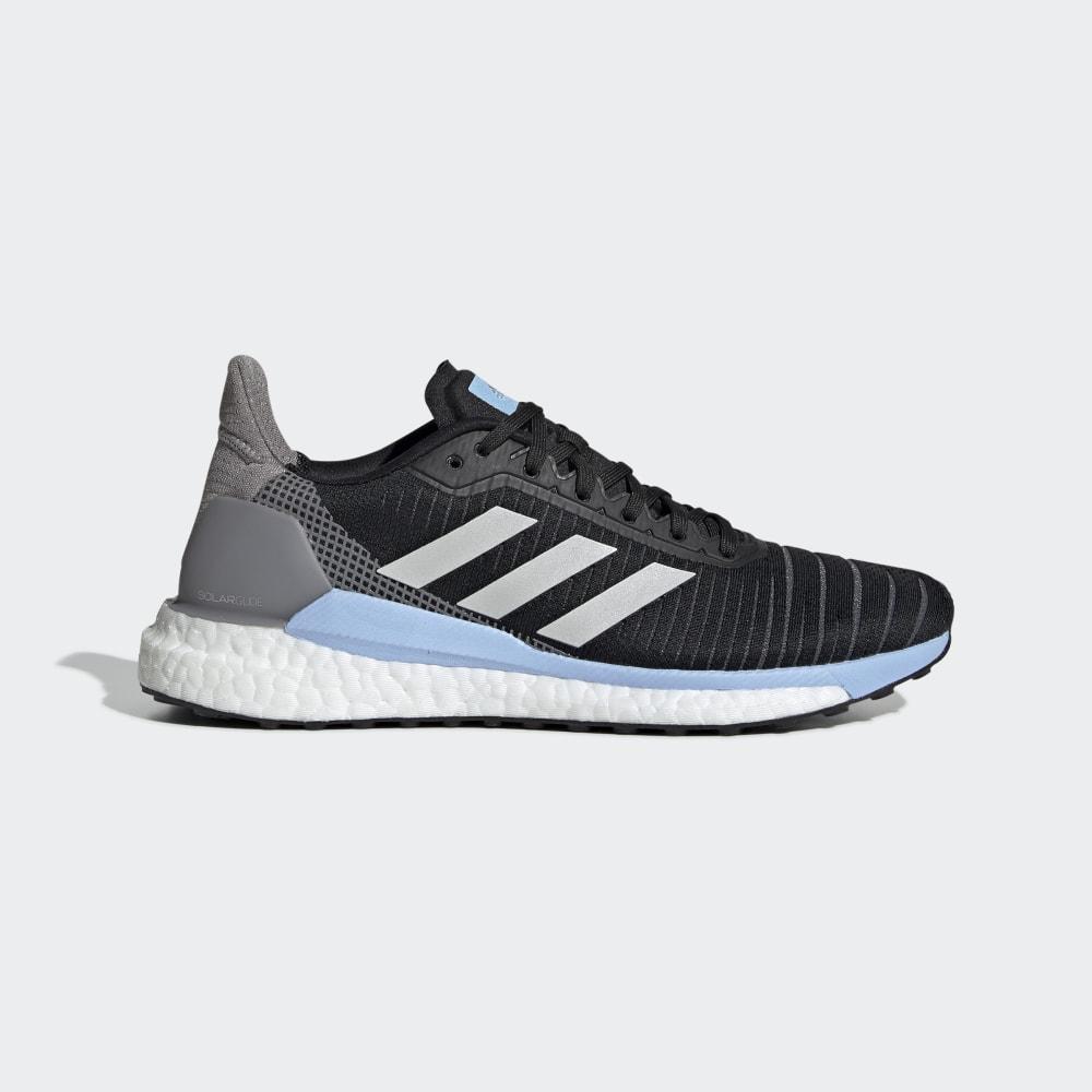 Adidas Women's Solar Glide 19 Walking Shoes Black/Grey/Blue Ireland G28038